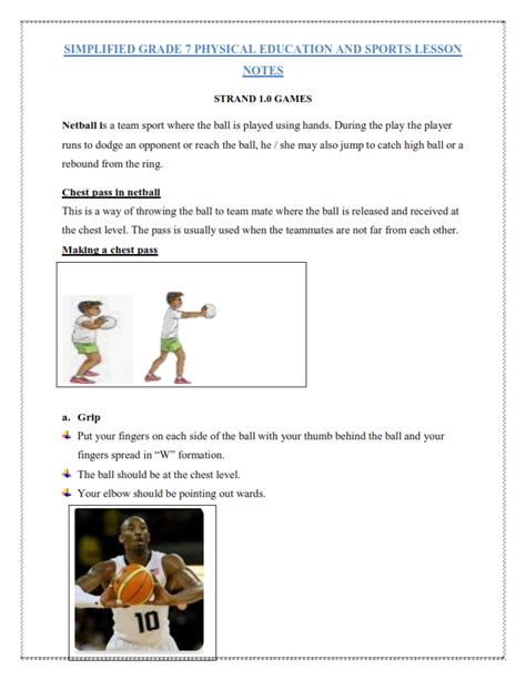 GRADE 7 PHYSICAL EDUCATION AND SPORTS LESSON NOTES EasyLibrary