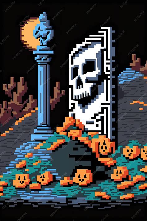 Premium AI Image | halloween pixel art background