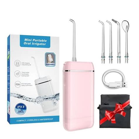 Rose Bonbon Irrigateur Buccal Jet Dentaire Portable Rechargeable De