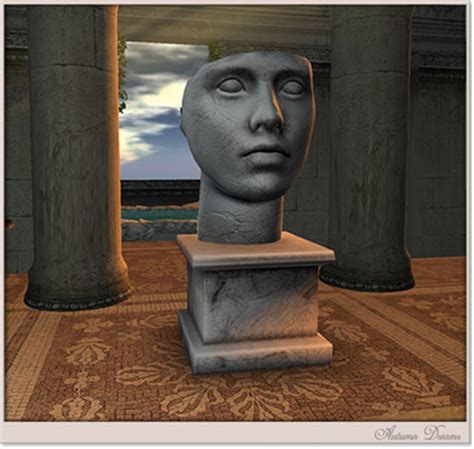 Second Life Marketplace - Autumn Dreams - Bona Dea: ancient ruins head statue (Mesh)