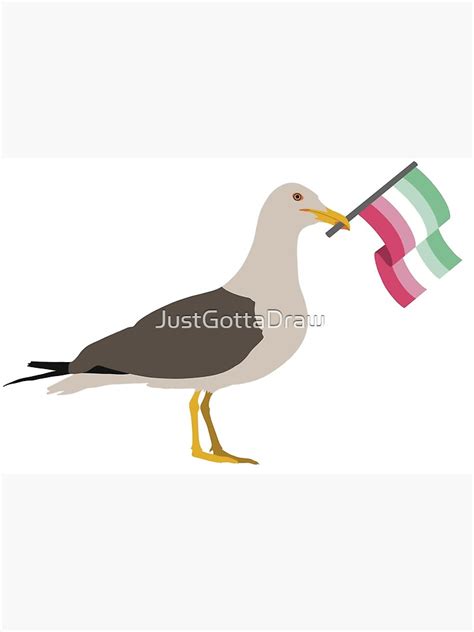 Seagull Holding Abrosexual Pride Flag Poster For Sale By Justgottadraw Redbubble