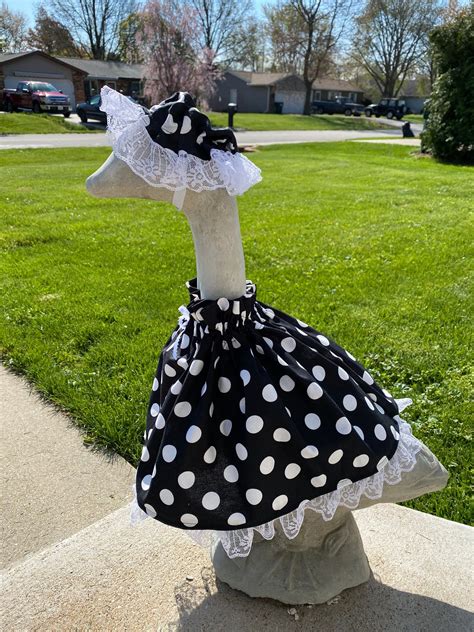 Black And White Large Goose Dress For Cement Or Plastic Goose Etsy Goose Dress Goose