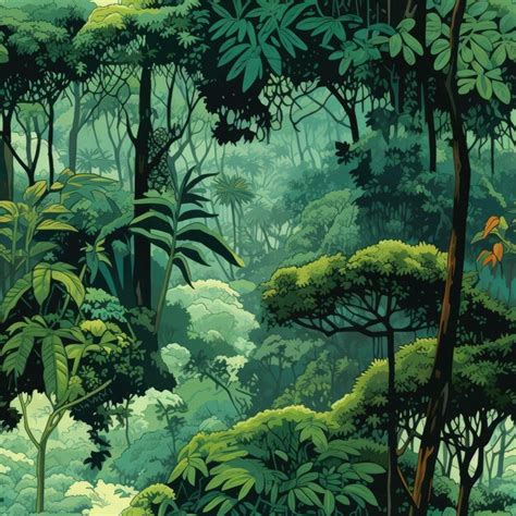 Premium AI Image | Lush green canopy of trees in a rainforest