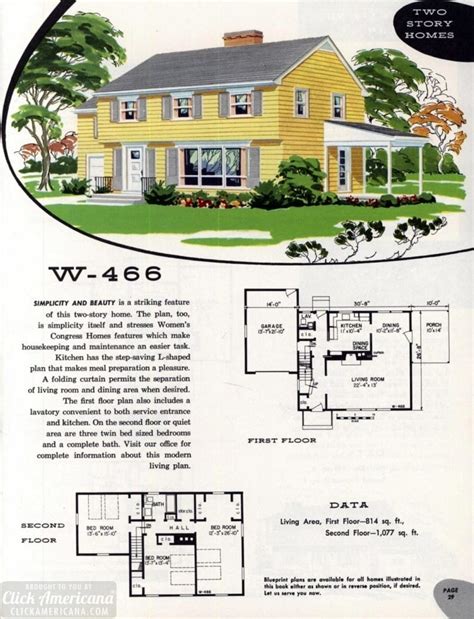 130 Vintage 50s House Plans Used To Build Millions Of Mid Century