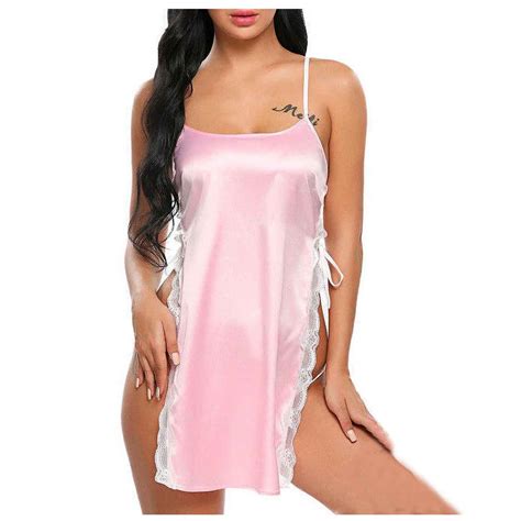 YDKZYMD Pink Women S Lingerie Sexy Teddy Babydoll Spaghetti Strap Mesh