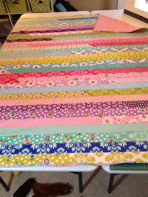 Jelly Roll Race Quilt In Lol Fabric Line By Me And My Sister For My Daughter On Christmas 2014