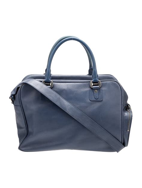 Bvlgari Leather Silver Tone Carry On Bag Blue Carry Ons Luggage