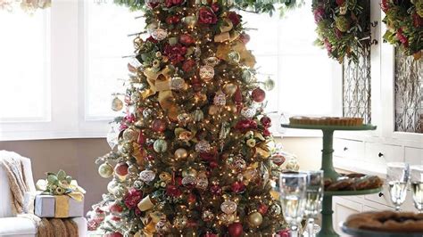 A Decorated Christmas Tree In A Living Room