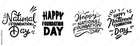 Collection of National Foundation Day inscriptions. Handwriting black ...