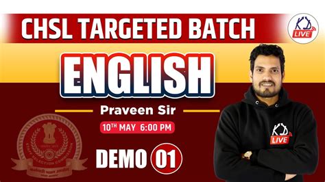 English Chsl Targeted Batch Demo By Praveen Sir Kd Live