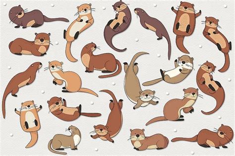 Otters By Clipick Design Bundles Otters Logo Background Alphabet