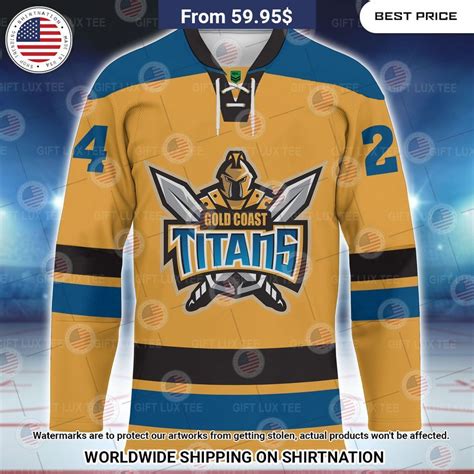 Gold Coast Titans Custom Hockey Jersey • Shirtnation - Shop trending t ...