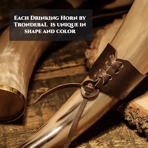 Trondebal Large Viking Drinking Horn With Stand 15 20 Oz Natural Ox