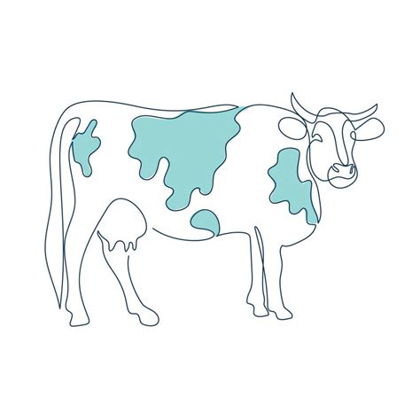 Cow hand drawn one line animal logo design 7117556 Vector Art at Vecteezy