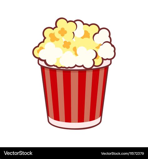 Popcorn Cinema Icon On White Background Royalty Free Vector