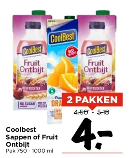 Coolbest Sappen Of Fruit Ontbijt Pak 750 1000 Ml 2 PAKKEN