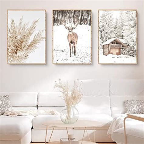 Amazon De Trayosin 3er Poster Set Moderne Winter Schneelandschaft