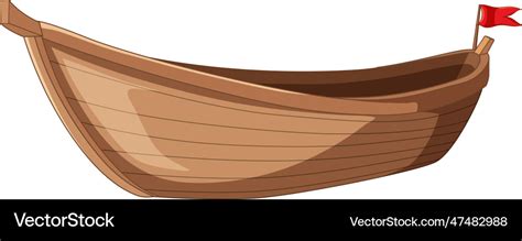 Wooden boat isolated on white background Vector Image