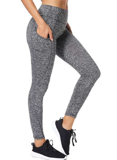 SEASUM Women S High Waist Yoga Leggings With Pockets Workout Athletic