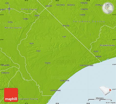 Physical Map of Horry County