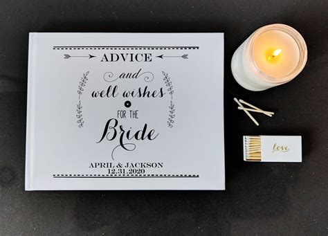 Custom Bridal Shower Guest Book Advice Book For Brides Well Wishes