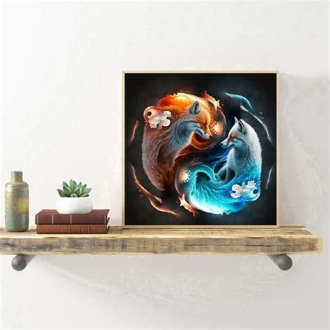 Diamond Painting Yin Yang Animaux Kit Complet Broderie Diamant Yin Yang