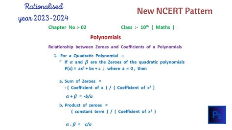 Polynomials Part 05 Relationship Between Zeroes And Coefficients