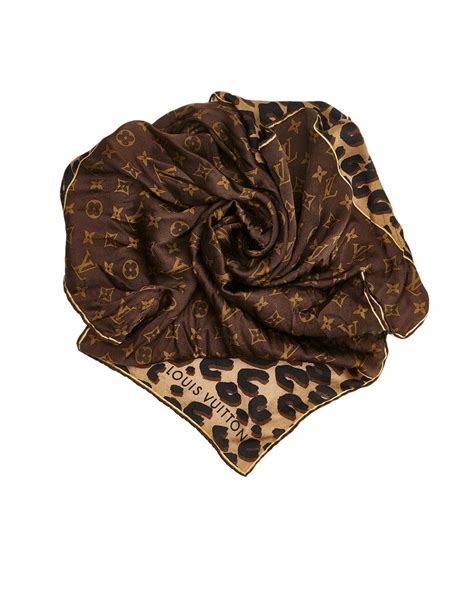 Louis Vuitton Monogram Leopard Silk Scarf Grailed