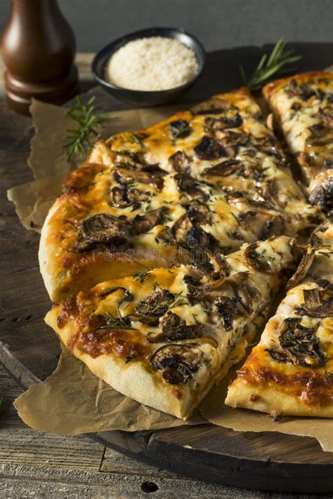 Gourmet Homemade Mushroom Pizza Stock Image Image Of Dinner Pepper