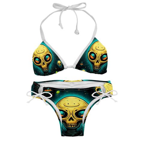 Alien Swim Suit Women Bikini Set Detachable Sponge Adjustable Strap Two