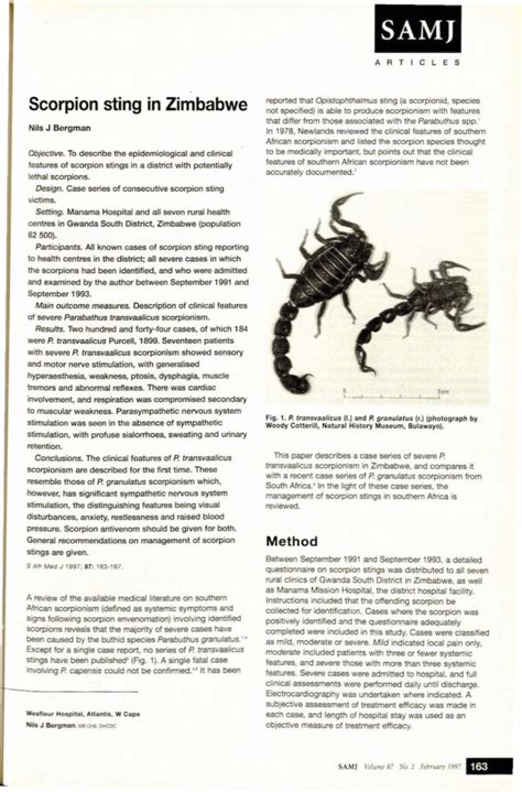 Scorpion Sting Medical Research - Essential Scorpion Sting First Response by Jonathan Leeming