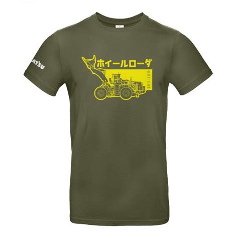 T Shirt Calligraphy Khaki Komatsu Merchandise Shop Official