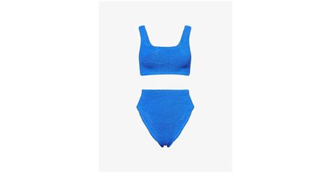 Hunza G Patricia Crinkled Bikini In Blue Lyst