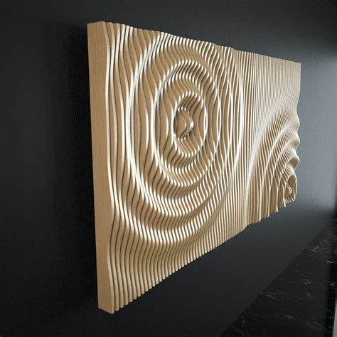 Parametric Wall Art The Circle Waves Cnc Cutting Etsy