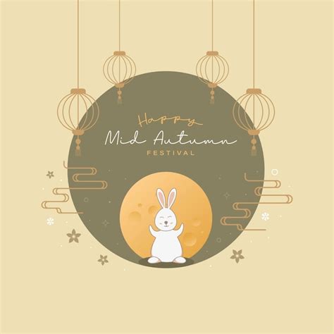 Premium Vector Cute Bunny And Moon Vector Design Illustration For Mid