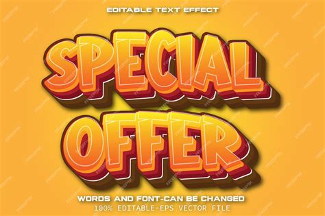 Premium Vector | Special Offer Text Effect Cartoon Style