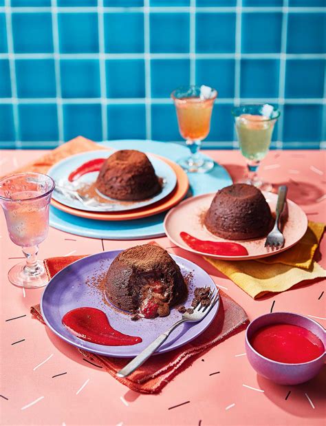 Chocolate Fondants With Raspberry Coulis Recipe Sainsbury`s Magazine