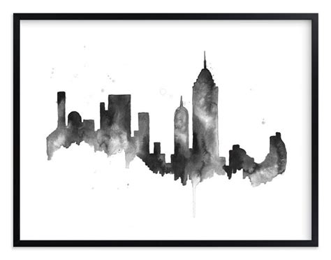 New York City Skyline Art Print City Skyline Art Skyline Painting