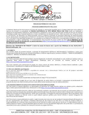 Fillable Online Prefeitura Municipal De So Francisco De Assis Rs Fax