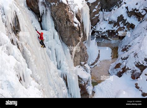 Ouray, Colorado - Ice climbing in Ouray Ice Park Stock Photo - Alamy