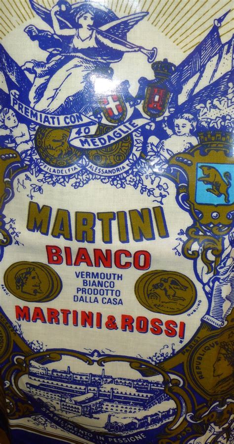 Vintage Martini And Rossi Promotional Bianco Vermouth Bartender Apron