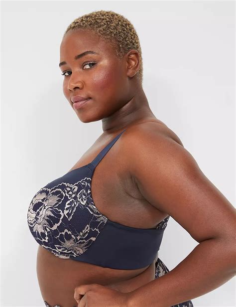 Smooth Lightly Lined Full Coverage Bra With Lace Lanebryant