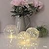 Gadgy Crackle Glass Ball Lights Set 3 Ø 8 10 12 cm Globes