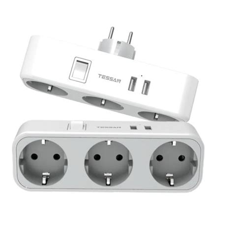 TESSAN Prise Multiple USB 5 En 1 Multiprise Electrique Murale USB Avec