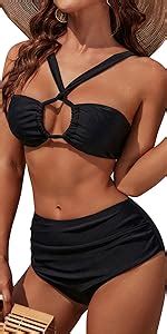 Amazon Blooming Jelly Womens Piece Swimsuits Triangle Halter Thong Bikini Set Butterfly