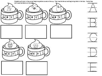 Hot Cocoa Beginning Sounds By Accommodating Activities TPT
