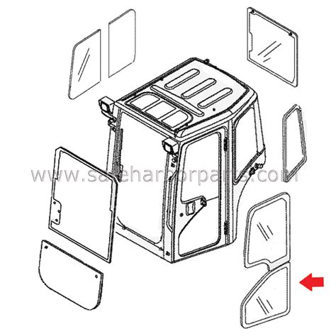 Rd158 46570 Kubota Mini Excavator Door Lower Glass