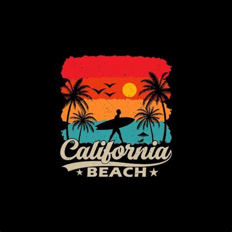 Premium Vector California Beach Summer Beach Tshirt Design