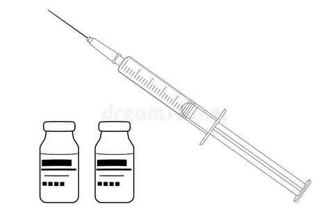 Syringe Line Art Stock Vector Illustration Of Drug 217955640