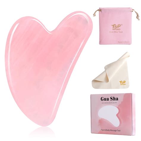 Buy Gua Sha Facial Jade Tool Natural Rose Quartz Gua Sha Scraping Ing